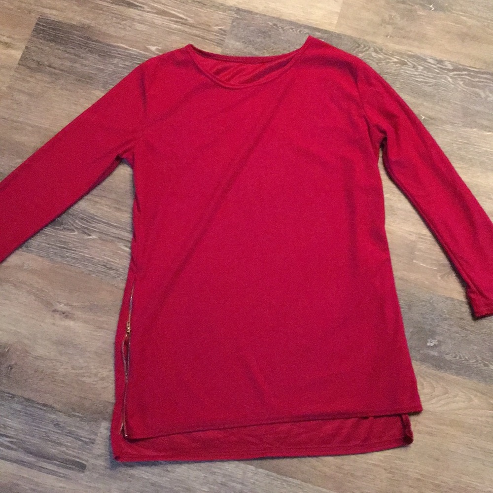 Red fleece long sleeve